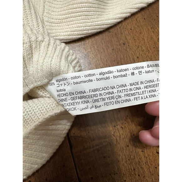 Zara Baby Toddler Size 18-24 Months Chunky Knit Sweater Cream Gray Neutral - Picture 6 of 6